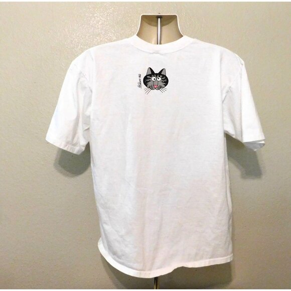 Crazy Shirts Kliban Cat Tee L White Queen Of Hearts Las Vegas Graphics Vintage - Picture 4 of 9